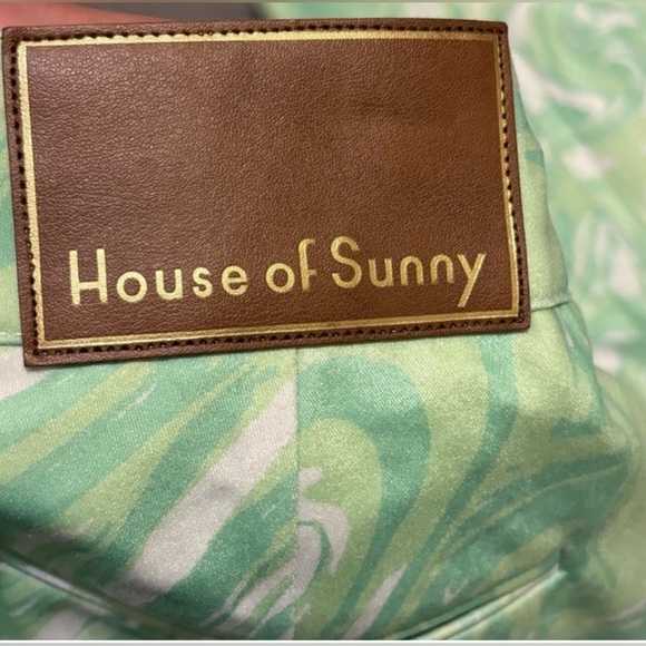House of Sunny Pants Paradise Green Grass Sisi Swirl Zip slit size 2 - Picture 6 of 8